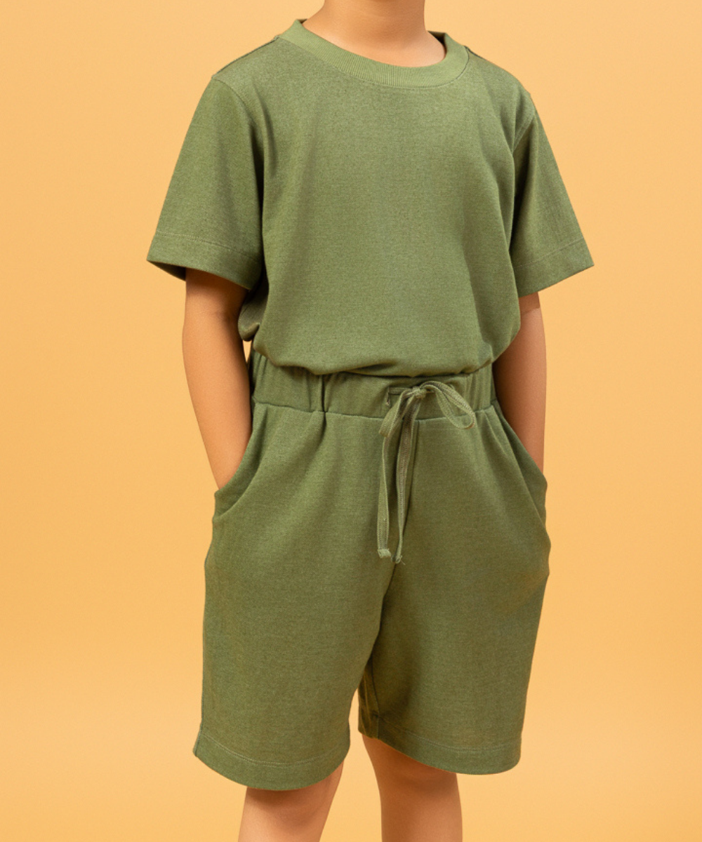 Round The Clock Boys Co-ord Sets - Avocado & Dusty Turquoise