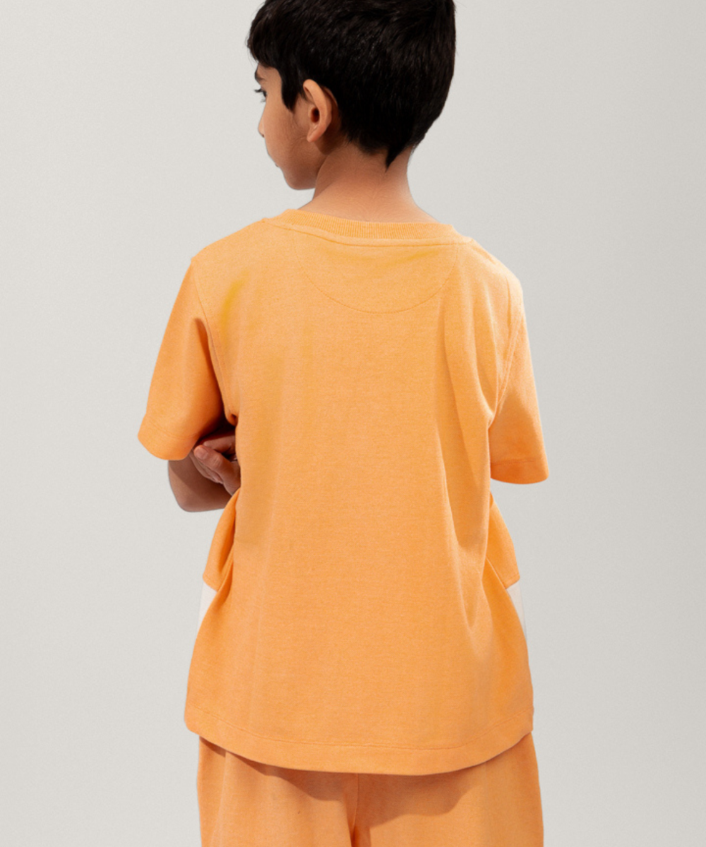 Round The Clock Boys Co-ord Sets - Peach Melon & Marshmallow
