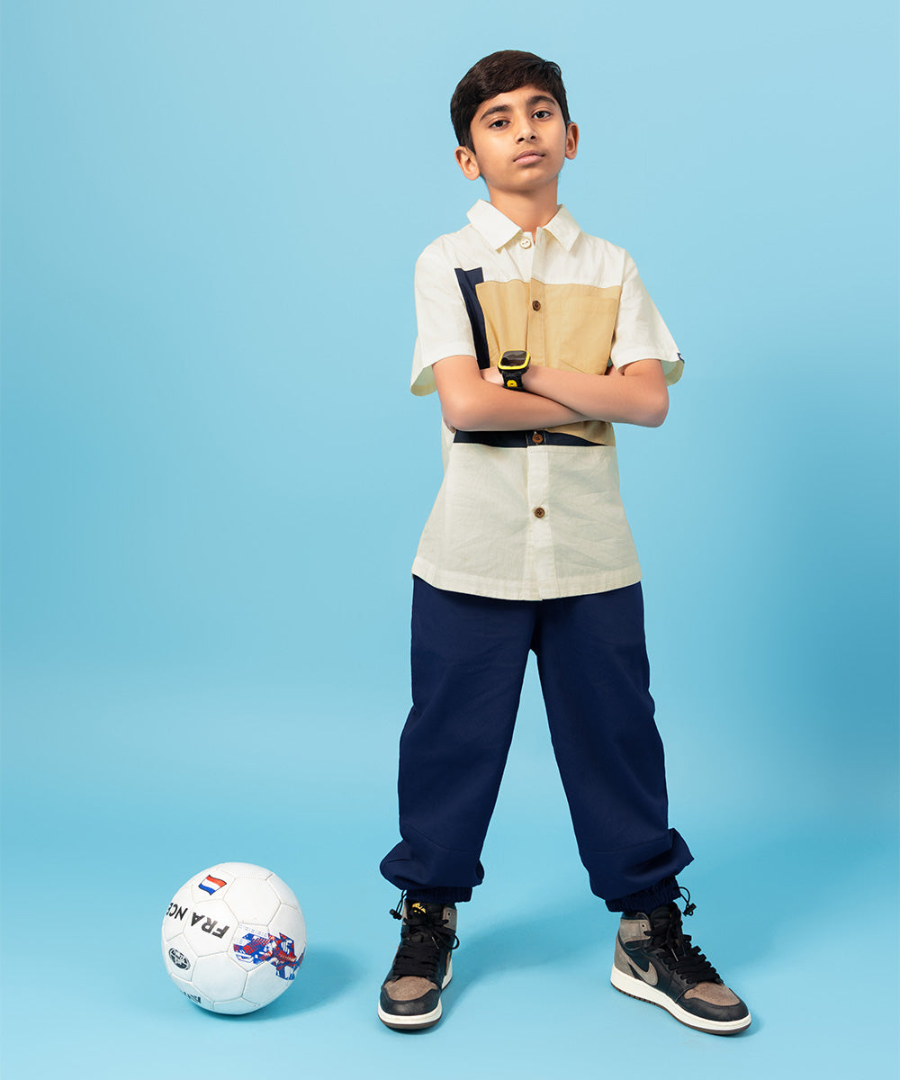 Street Smart Loose Fit Boys Shirt - Vanilla Latte