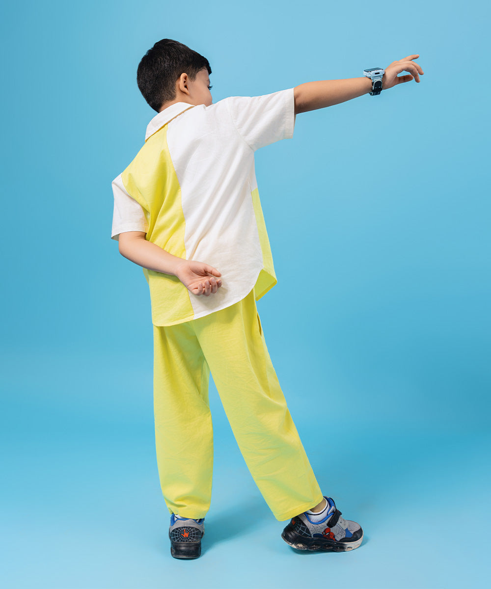 NextGen Colour Block Boys Co-ord Sets - Marshmallow & Ray Flower