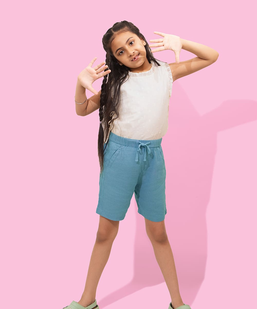 Happy Hoppers Unisex Shorts - Dusty Turquoise