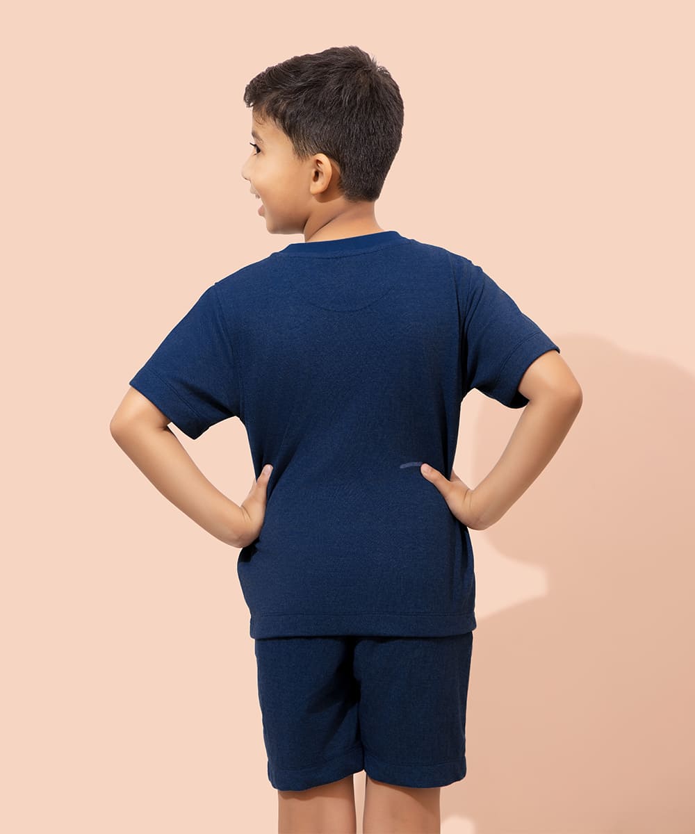 Round The Clock Boys Co-Ord - Midnight Blue & Burnt Brick