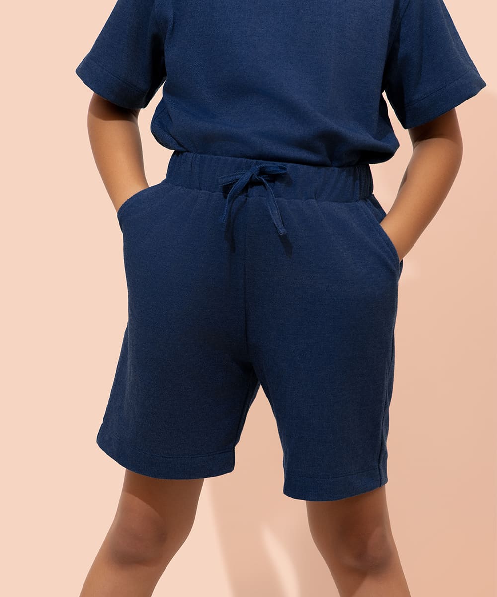 Round The Clock Boys Co-Ord - Midnight Blue & Burnt Brick