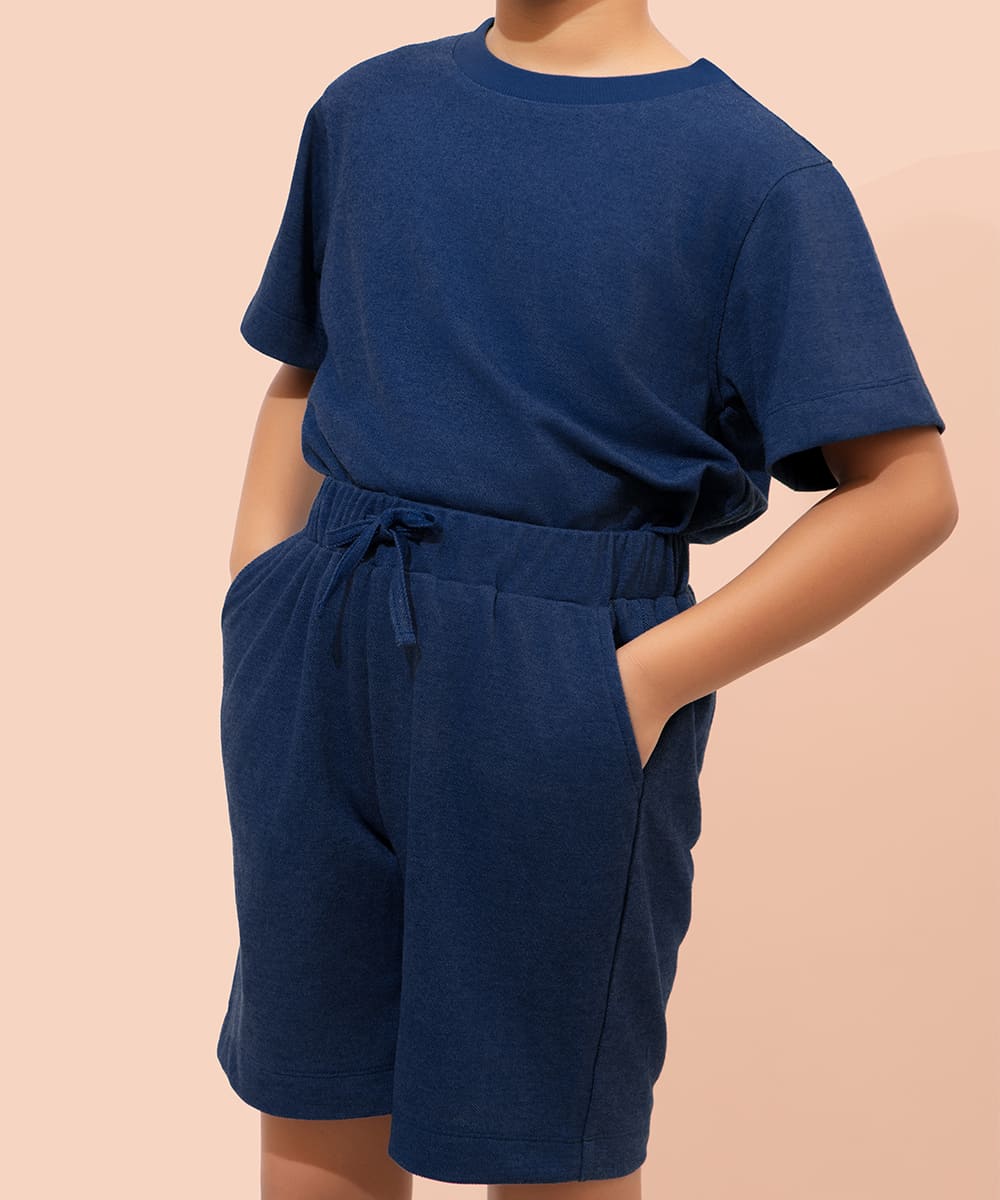 Round The Clock Boys Co-Ord - Midnight Blue & Burnt Brick