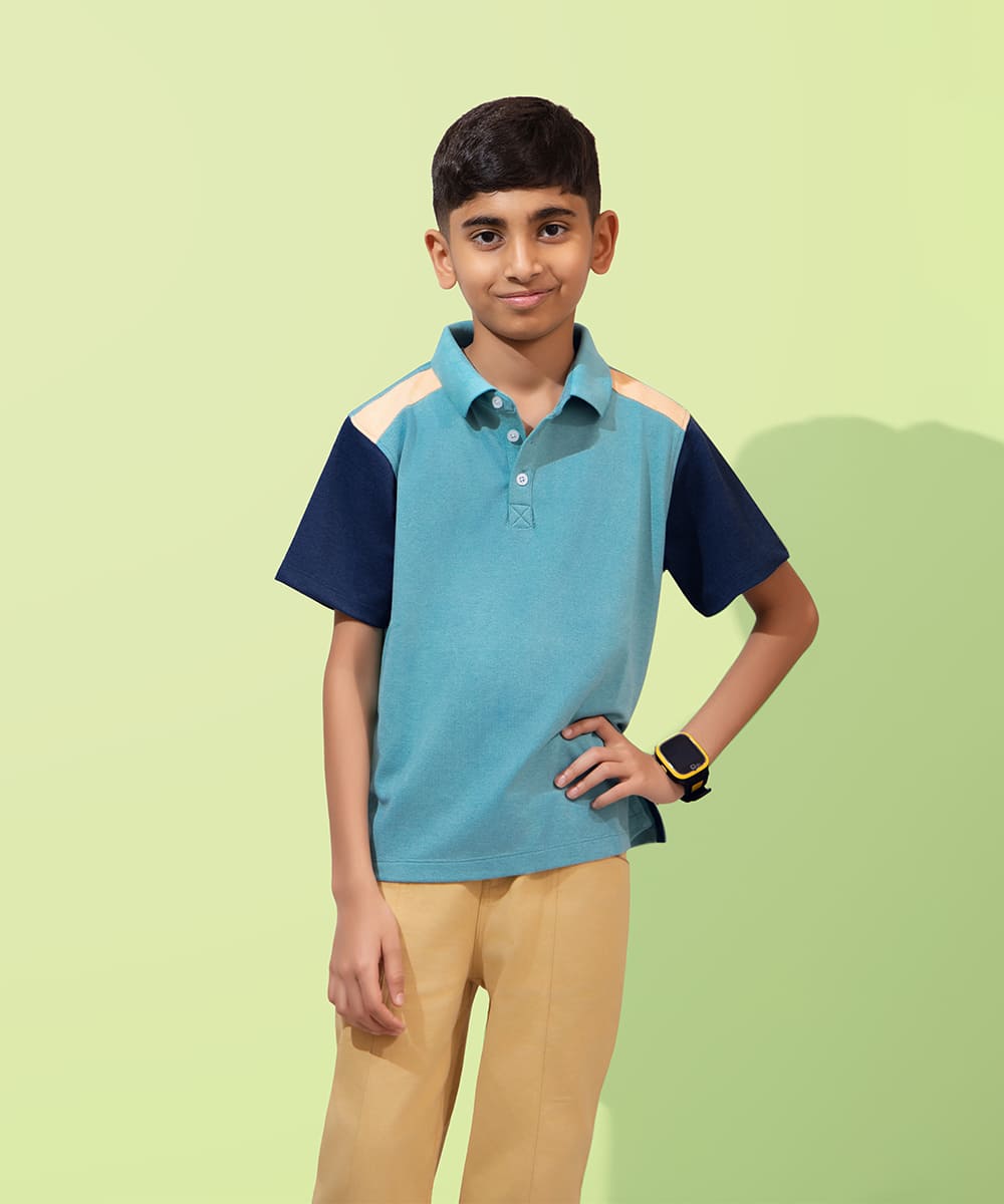Timeless Twist Boys T-Shirt - Dusty Turquoise