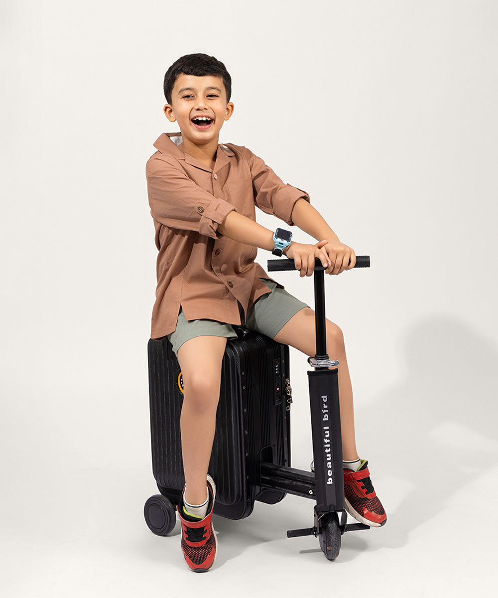 Metro look Button-Up Boys Shirt - Moccha Mousse