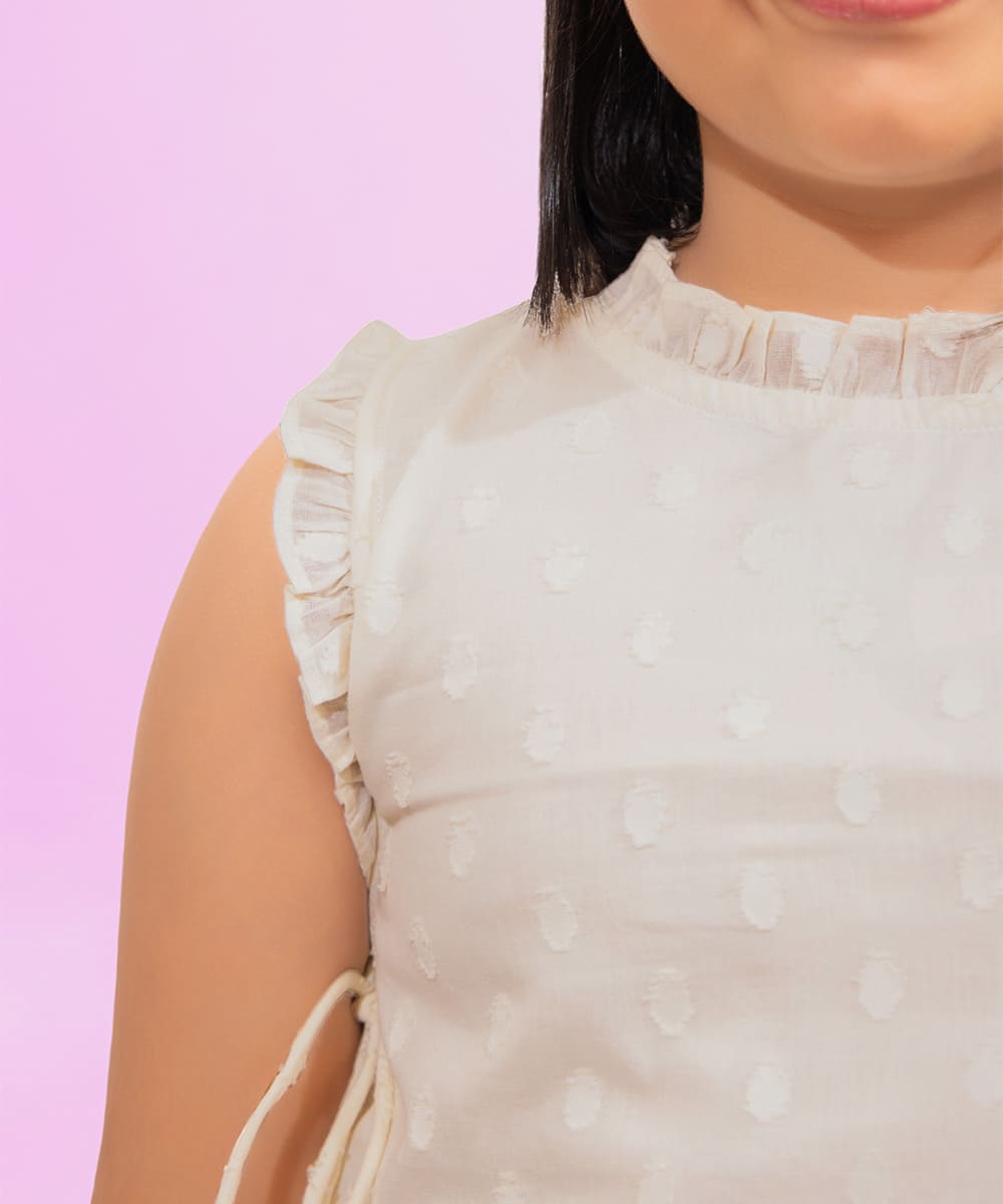 Blossom Breeze Sleeveless Girls Top - Marshmallow