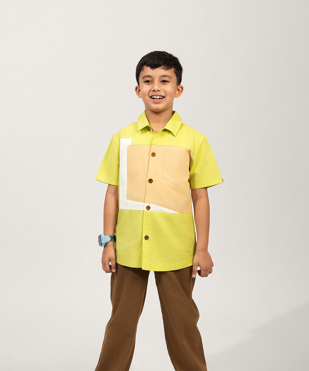 Street Smart Loose Fit Boys Shirt - Pistachio