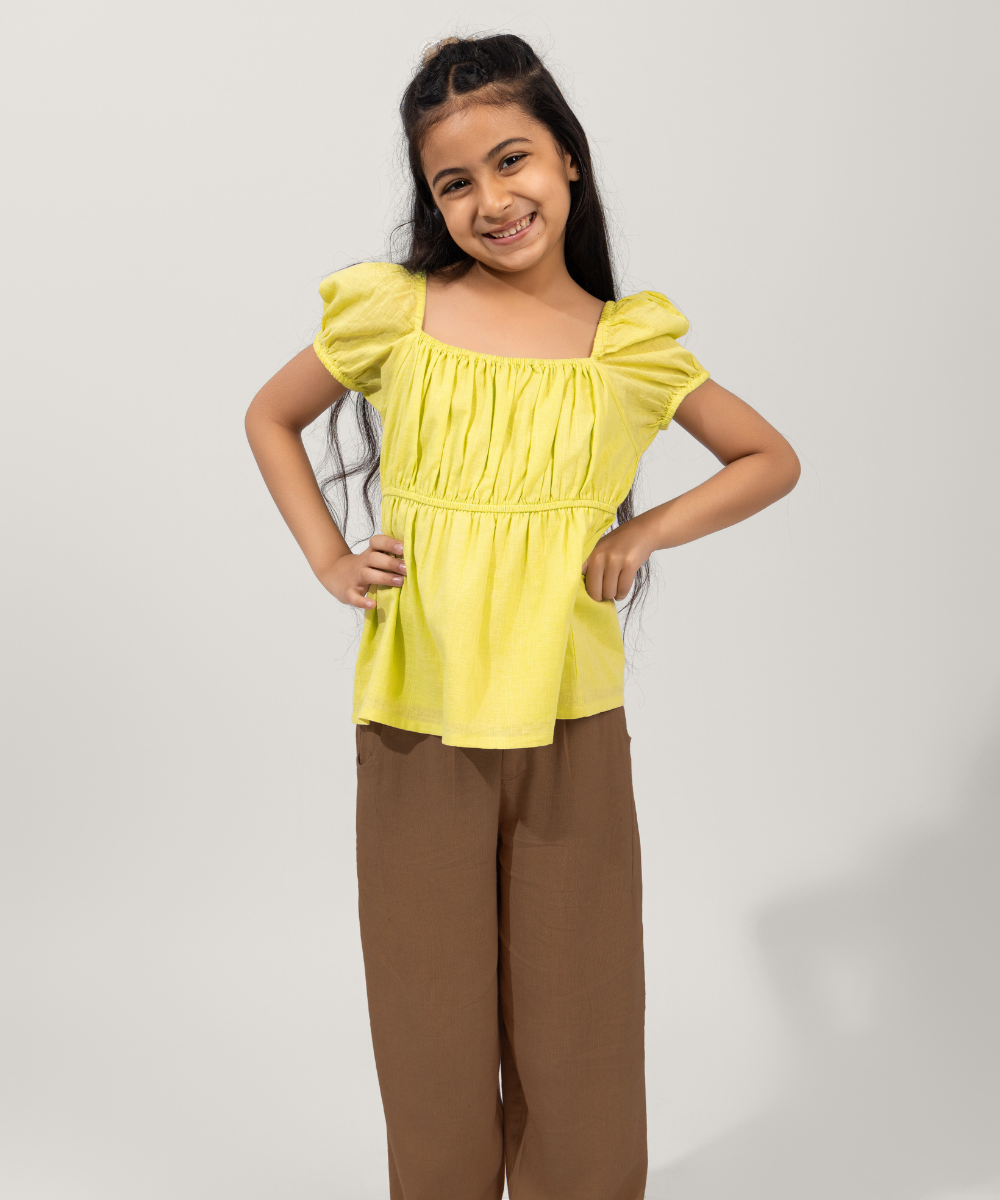 Fusion Flow Girls Co-ord Sets - Lemonade+Warm Sand