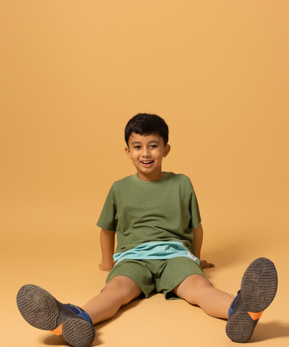 Round The Clock Boys Co-ord Sets - Avocado & Dusty Turquoise