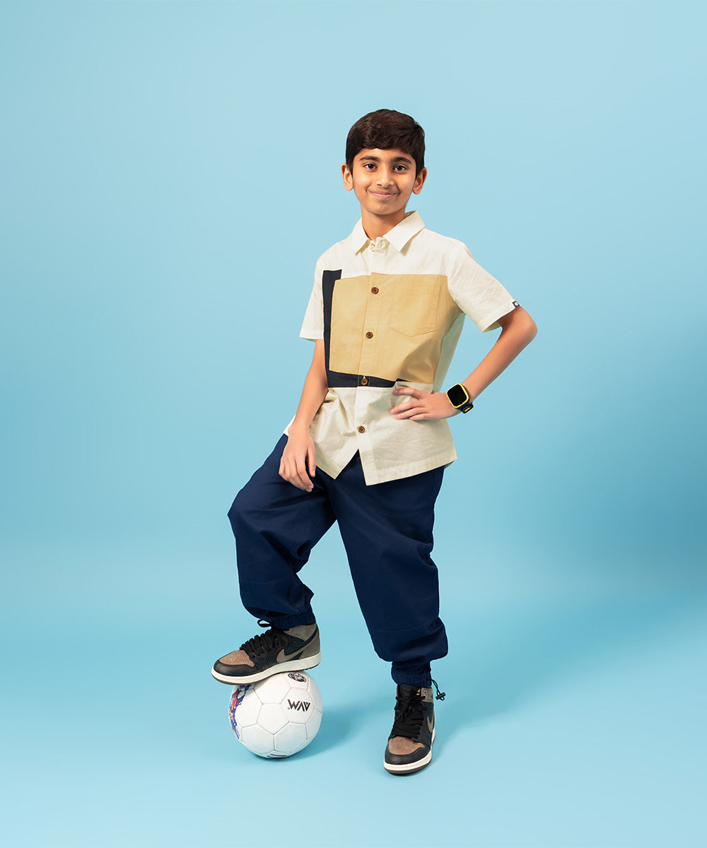 Street Smart Loose Fit Boys Shirt - Vanilla Latte