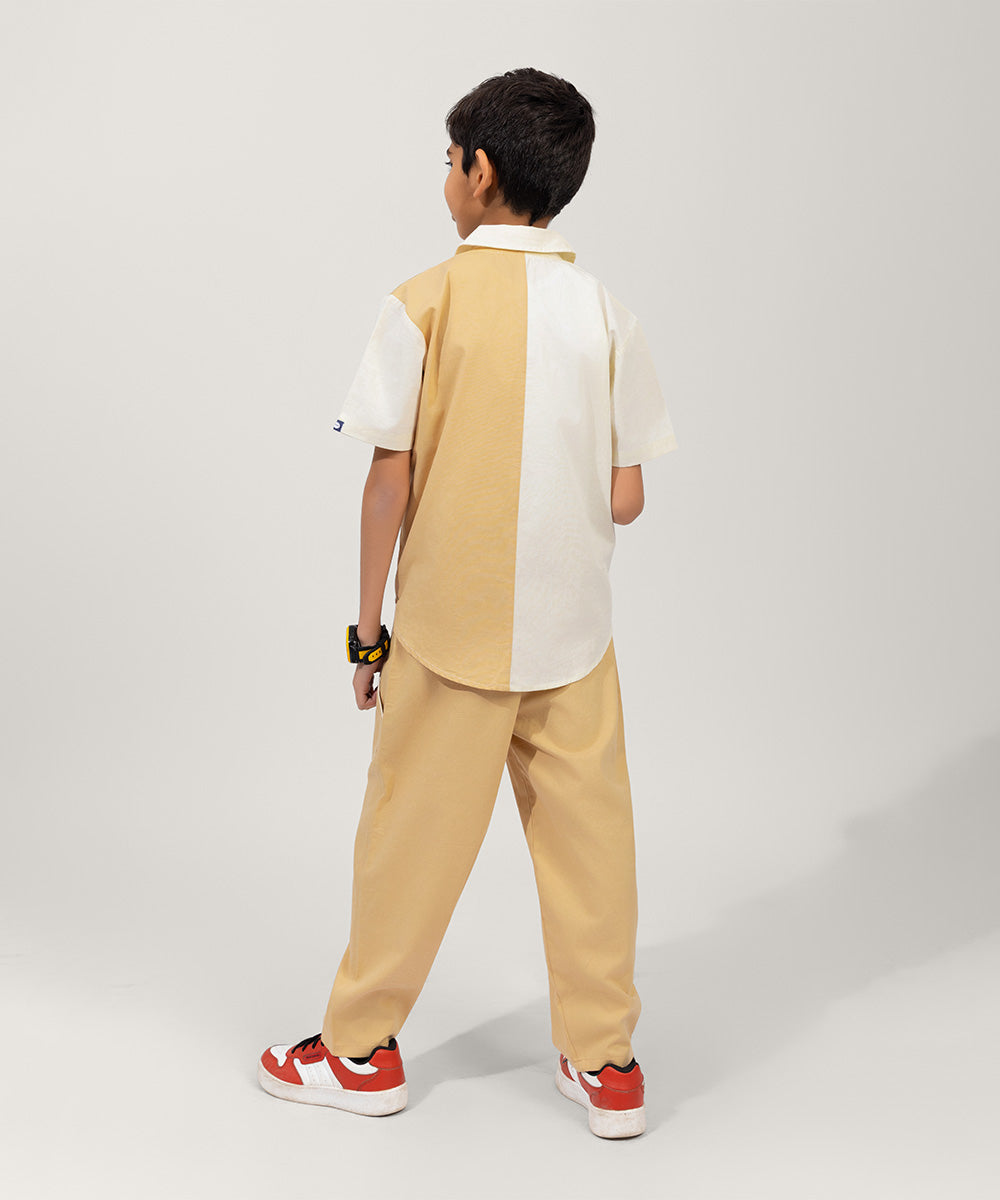 NextGen Colour Block Boys Co-ord Sets - Marshmallow & Vanilla Latte