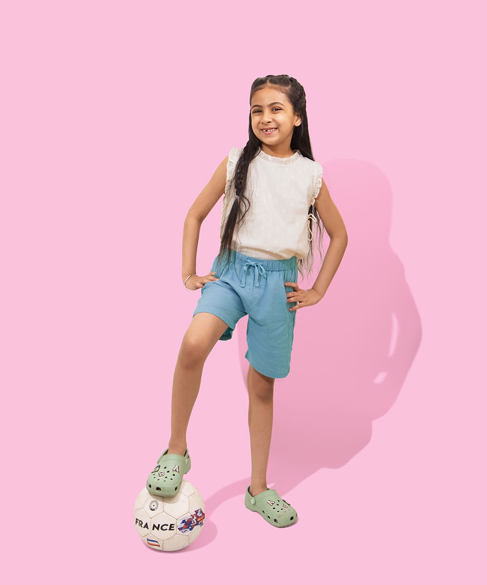 Happy Hoppers Unisex Shorts - Dusty Turquoise