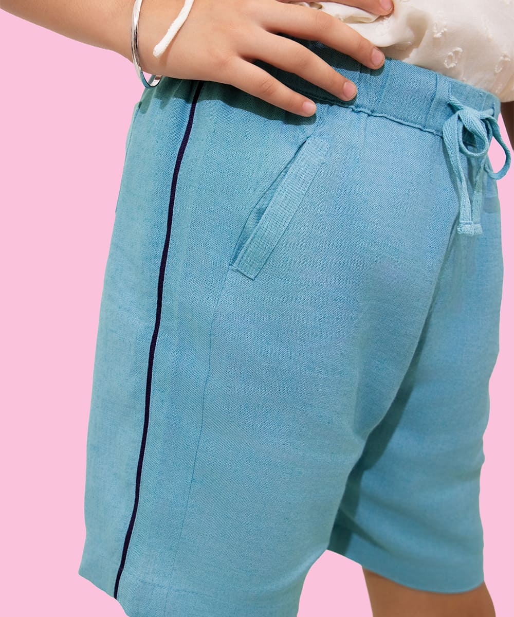 Happy Hoppers Unisex Shorts - Dusty Turquoise