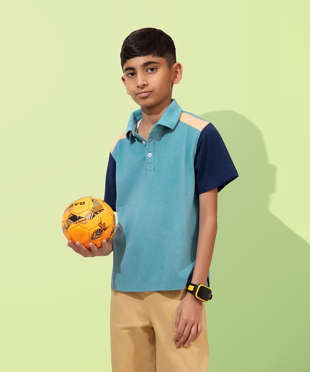Timeless Twist Boys T-Shirt - Dusty Turquoise