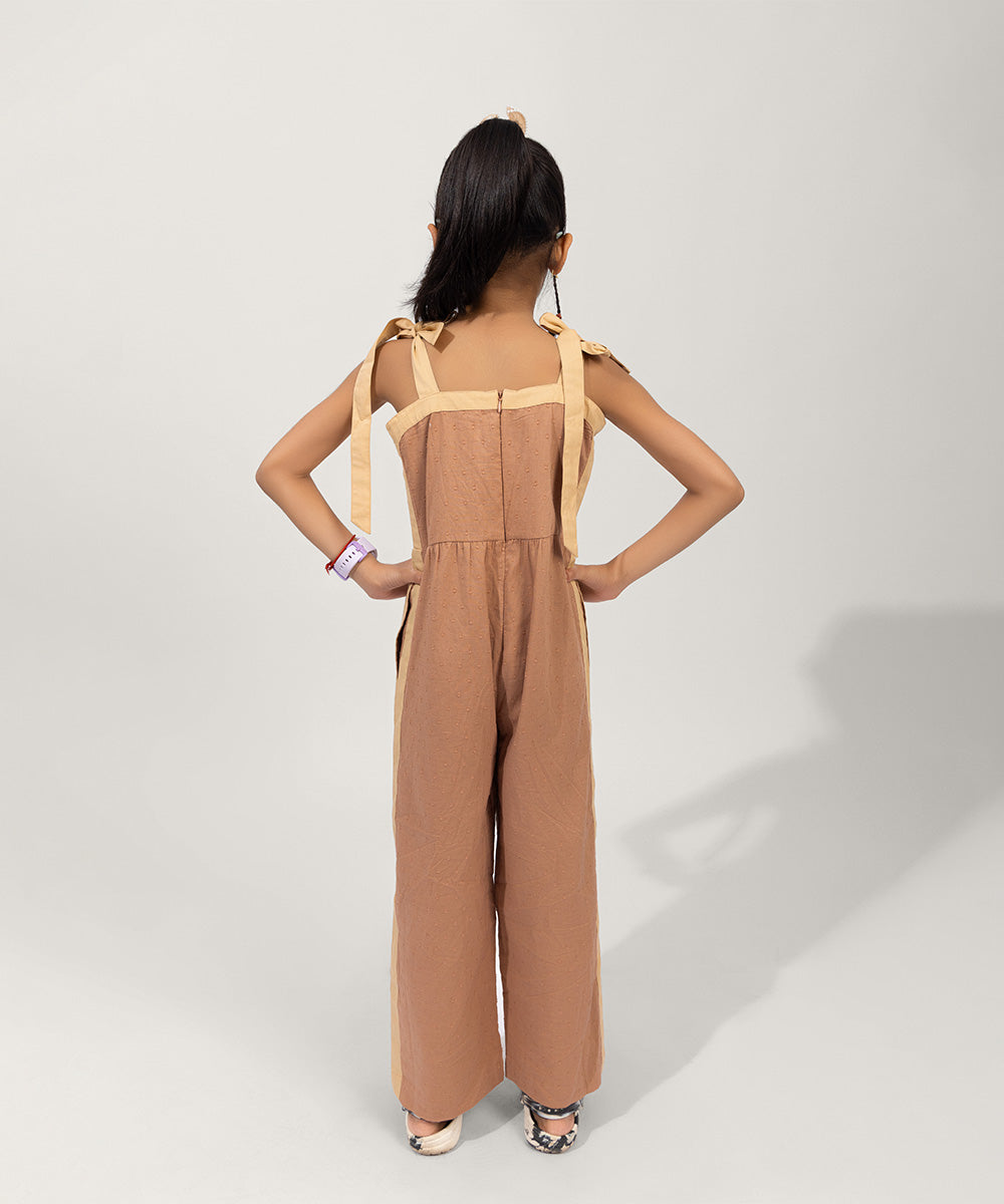 Mini Trend Girls Jumpsuit -  Mocha Mousse