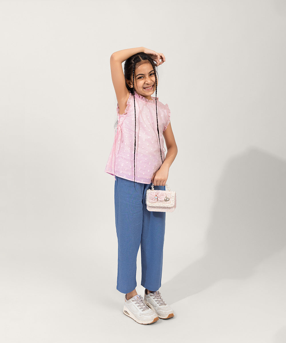 Blossom Breeze Sleeveless Girls Top - Blush Pink