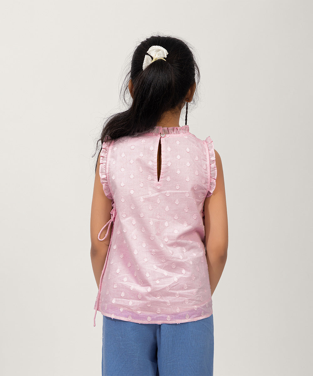 Blossom Breeze Sleeveless Girls Top - Blush Pink
